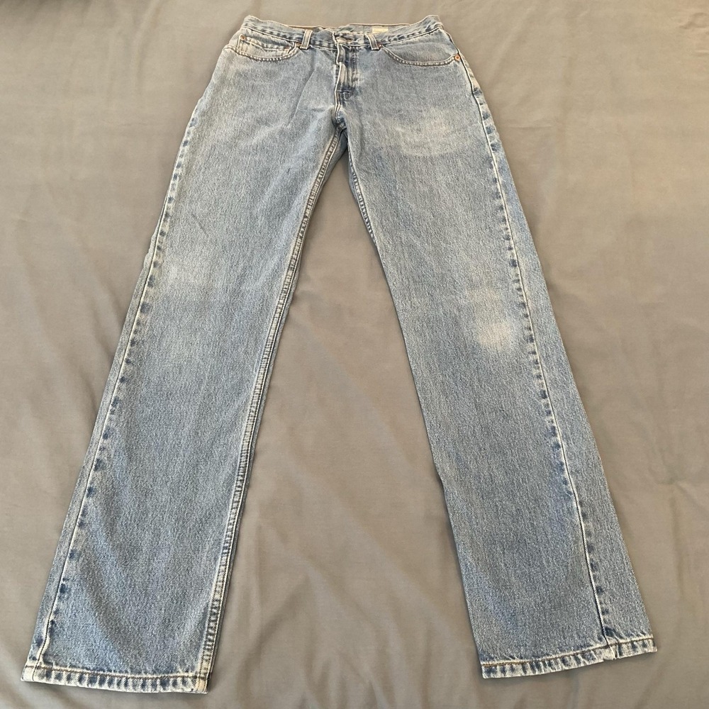 Vintage Levis 505 Jeans Mens 32x34 Blue Light Wash Regular Fit Denim Pants